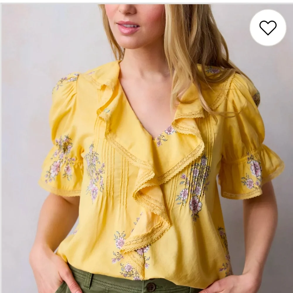LC Lauren Conrad Yellow Floral Top - Picture 3 of 4